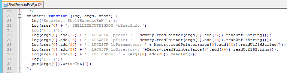 Figure 6: Hooking function onEnter